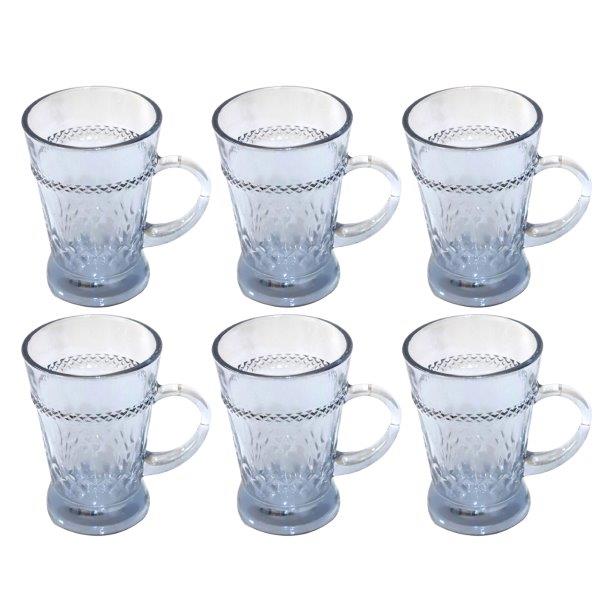 Premium Lead Free Glass Tea Cup Set of 6 Pcs