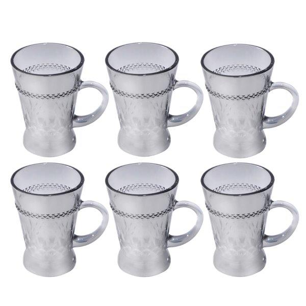 Premium Lead Free Glass Tea Cup Set of 6 Pcs