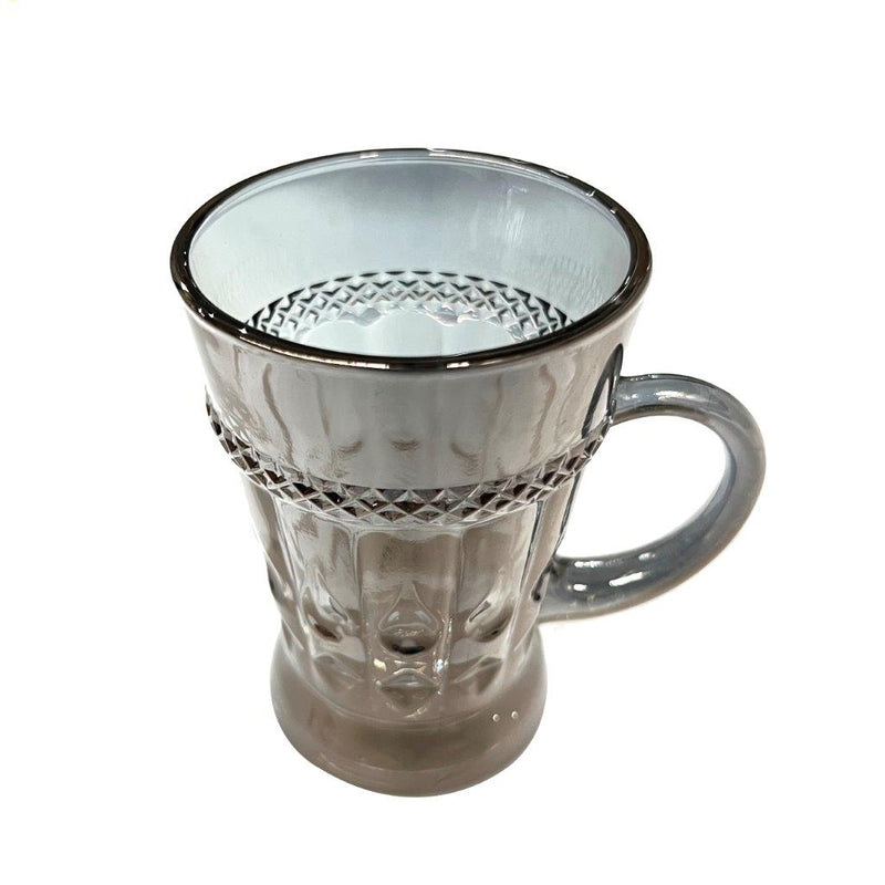 Premium Lead Free Grey Glass Tea Cup Set of 6 Pcs