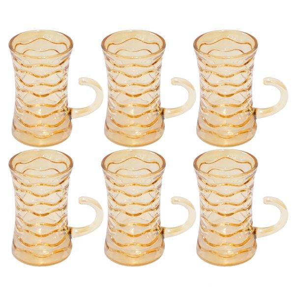 Premium Lead Free Glass Tea Cup Set of 6 Pcs