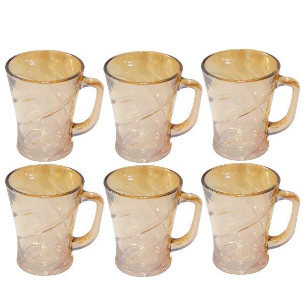 Premium Lead Free Glass Tea Cup Set of 6 Pcs