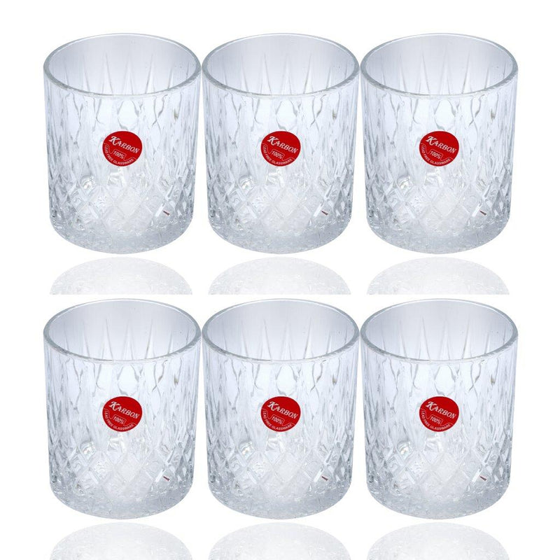 Premium Lead Free Glass Tumblers Set of 6 Pcs 350 ml