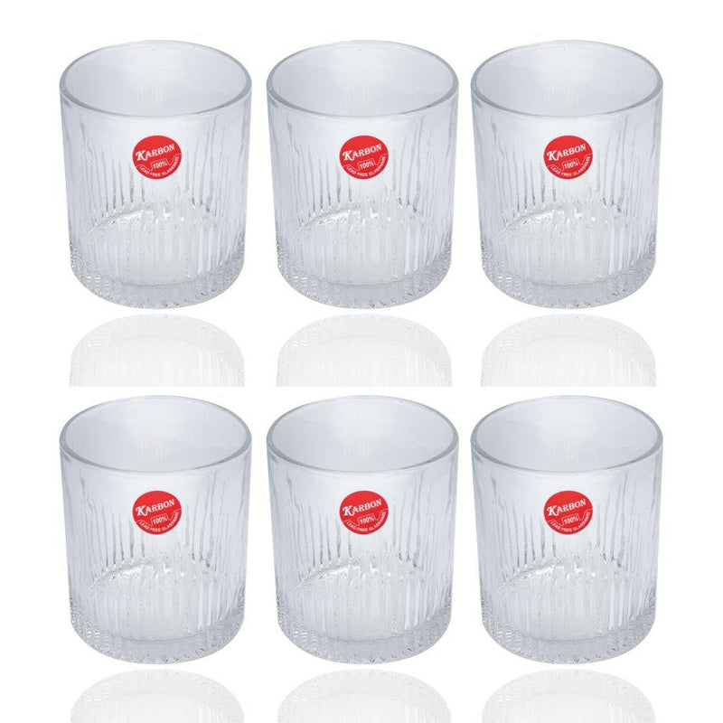 Premium Lead Free Glass Tumblers Set of 6 Pcs 350 ml