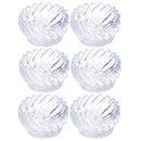 Crystal Glass Round Sugar Bowl Candy Jar Set of 6 Pcs 243 ml