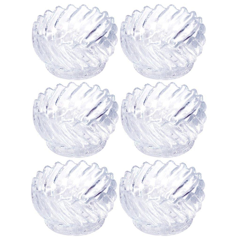 Crystal Glass Round Sugar Bowl Candy Jar Set of 6 Pcs 243 ml