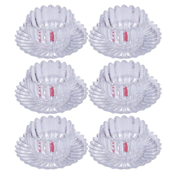 Crystal Glass Champagne Ice Cream and Dessert Bowl with Saucer Set of 12 Pcs 243 ml