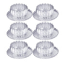 Crystal Cut Glass Ice Cream and Dessert Bowl with Saucer Set of 4 Pcs 243 ml