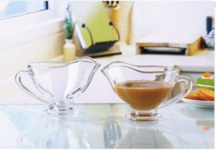 Premium Lead Free Glass Gravy Pot Set of 2 pcs 215 ml