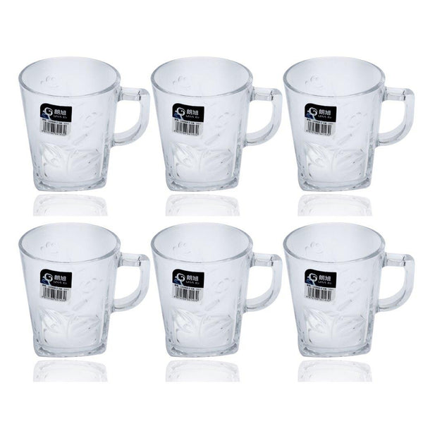 Premium Lead Free Glass Tea Cup Set of 6 Pcs 290 ml