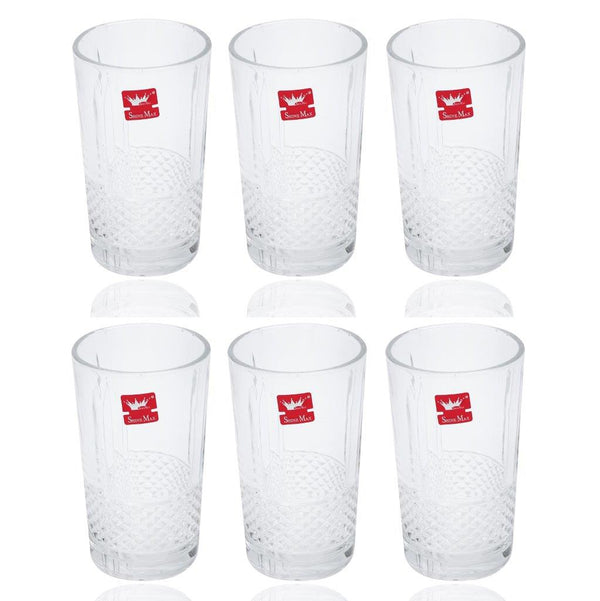 Premium Lead Free Glass Tumblers Set of 6 Pcs 315 ml