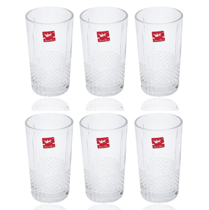 Premium Lead Free Glass Tumblers Set of 6 Pcs 315 ml