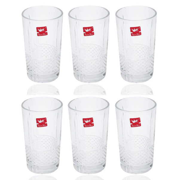 Premium Lead Free Glass Tumblers Set of 6 Pcs 315 ml