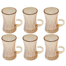 Premium Lead Free Amber Glass Tea Cup Set of 6 Pcs 120ml