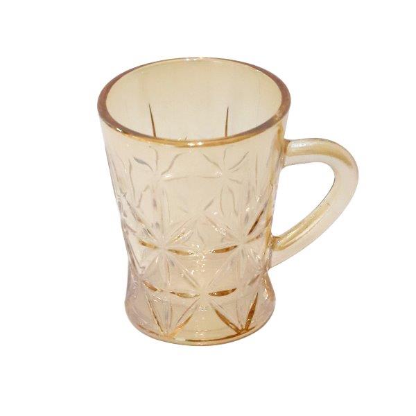 Premium Lead Free Amber Glass Tea Cup Set of 6 Pcs