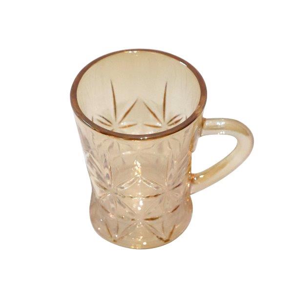 Premium Lead Free Amber Glass Tea Cup Set of 6 Pcs