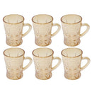 Premium Lead Free Amber Glass Tea Cup Set of 6 Pcs