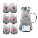 Premium Glass Beverage Jug Water Jug and Cup Set of 6 Pcs