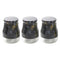 Black Abstract Pattern Glass Base Canister Tea Sugar Coffee Set of 3 Pcs 9*15.5 cm