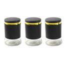 Black Gold Mix Glass Base Canister Tea Sugar Coffee Set of 3 Pcs 11*8*3 cm