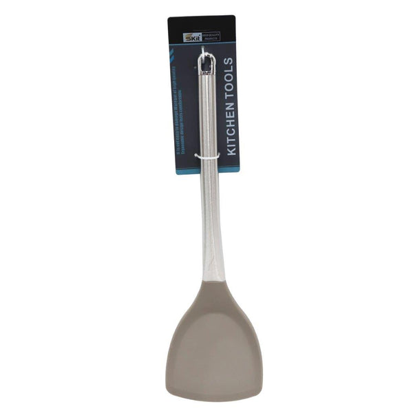 Stainless Steel Silicone Head Non Stick Spoon Turner Spatula Kitchen Tool Gadget 35*10 cm