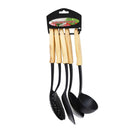 Wooden Handle Kitchen Utensil Spoon Set of 5 Pcs 31 cm