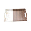 High Quality Wood Pattern Rectangle Melamine Serving Tray 26*24 cm