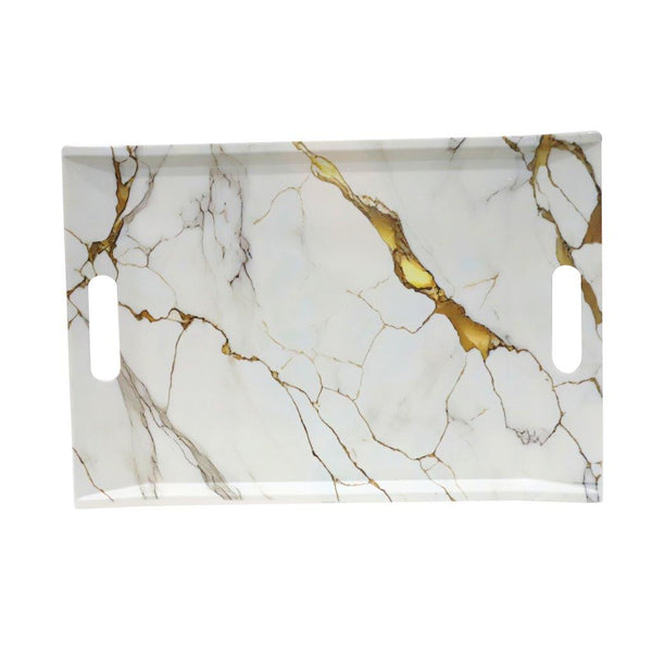 High Quality Marble Pattern Rectangular Melamine Serving Tray 32*23 cm