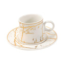 Ceramic Coffee Cup and Saucer Set of 6 Pcs Abstract Print Design 80 ml 11 cm