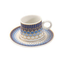 Ceramic Coffee Cup and Saucer Set of 6 Pcs Abstract Print Design 80 ml 11 cm