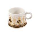 Ceramic Coffee Cup and Saucer Set of 6 Pcs Abstract Print Design 80 ml 11 cm