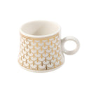 Ceramic Coffee Cup and Saucer Set of 6 Pcs Abstract Print Design 80 ml 11 cm