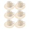 Ceramic Coffee Cup and Saucer Set of 6 Pcs Abstract Print Design 80 ml 11 cm