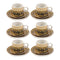 Ceramic Coffee Cup and Saucer Set of 6 Pcs Abstract Print Design 80 ml 11 cm