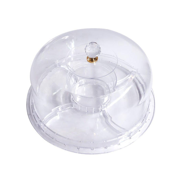 Premium Quality Footed Acrylic Dome Cake Server with Cover 31 cm