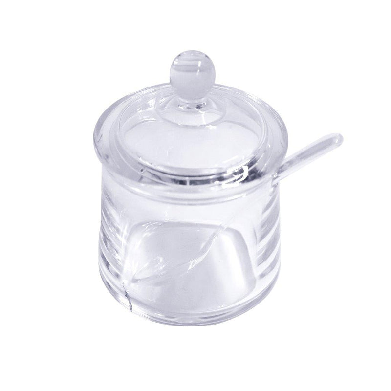 Premium Quality Acrylic Sugar Bowl Candy Jar with Spoon 8X12 cm