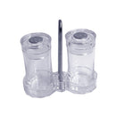 Acrylic Salt and Pepper Shaker Set with Stand 14.2X6.4X14 cm