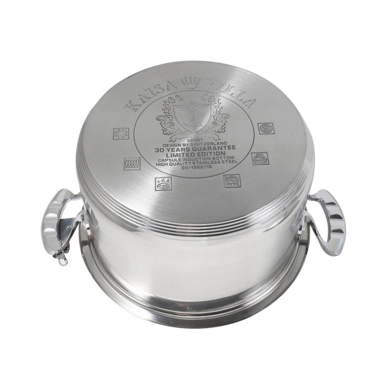 Stainless Steel Cooking Pot Stockpot Casserole Set of 3 Pcs 26/28/30 cm
 27 L/31L