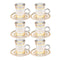 Deco Engraved Gold Abstract Design Istikana Glass Tea Cup and Saucer Set of 6 Pcs 11 cm/70 ml