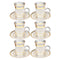 Deco Engraved Gold Abstract Design Istikana Glass Tea Cup and Saucer Set of 6 Pcs 11 cm/70 ml