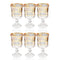 Deco Engraved Gold Abstract Design footed Istikana Glass Tea Cup Set of 6 Pcs 140 ml