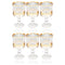 Deco Engraved Gold Abstract Design footed Istikana Glass Tea Cup Set of 6 Pcs 140 ml