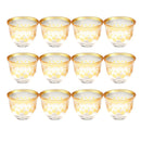 Deco Engraved Glass Cawa Shafee Cup Set of 12 Pcs 60 ml