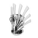 Bass Brand Premium Quality Stainless Steel Chef Kitchen Knife Set of 8 Pcs Silver Handle