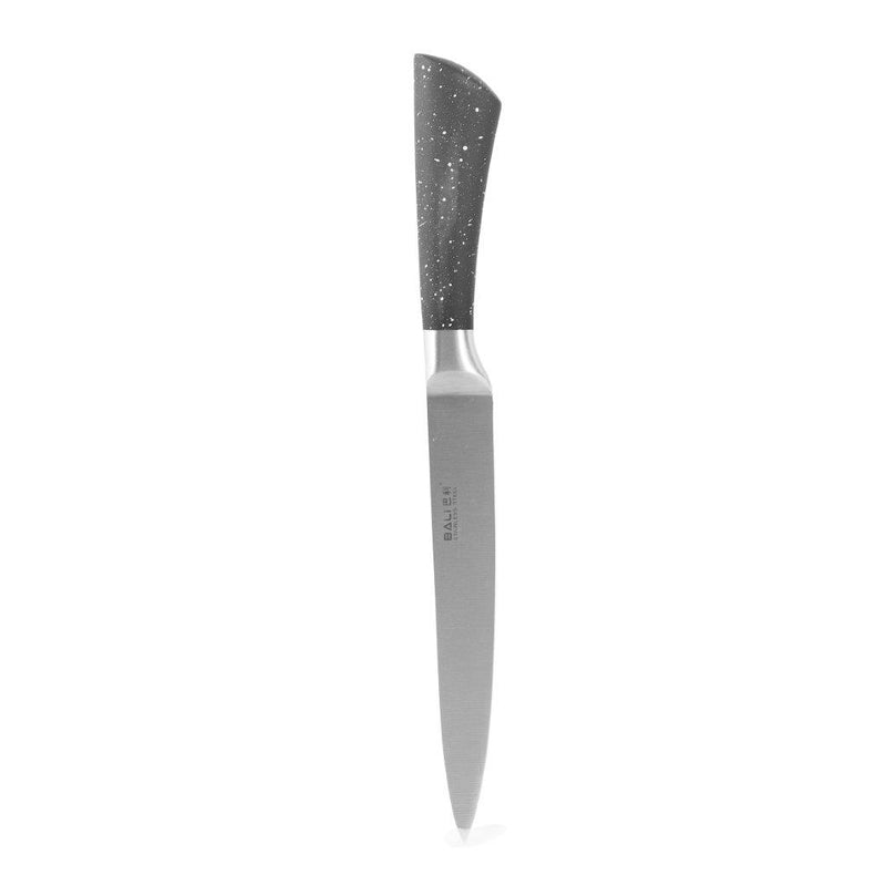 Bass Brand Premium Quality Stainless Steel Chef Kitchen Knife Set of 6 Pcs Black handle 5" knife