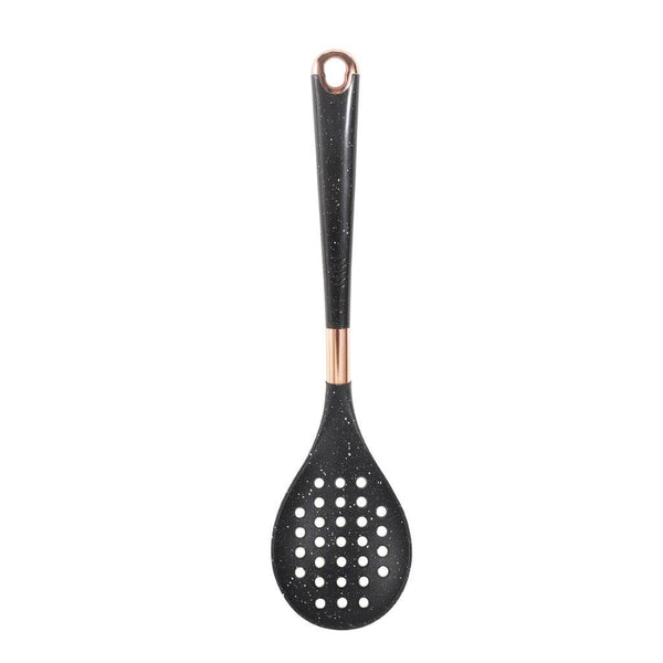 High Quality Plastic Kitchen Cutlery Utensil Spoon Set of 6 Pcs with Chrome Stand 37x15x13 cm