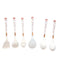 High Quality Plastic Kitchen Cutlery Utensil Spoon Set of 6 Pcs with Chrome Stand 37x15x13 cm