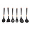 High Quality Plastic Kitchen Cutlery Utensil Spoon Set of 6 Pcs with Chrome Stand 37x15x13 cm