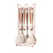 High Quality Plastic Kitchen Cutlery Utensil Spoon Set of 6 Pcs with Chrome Stand 11*17*39 cm