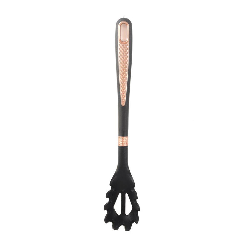High Quality Plastic Kitchen Cutlery Utensil Spoon Set of 6 Pcs with Chrome Stand 11*17*39 cm