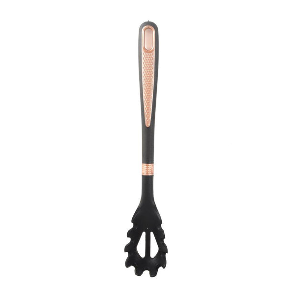 High Quality Plastic Kitchen Cutlery Utensil Spoon Set of 6 Pcs with Chrome Stand 11*17*39 cm